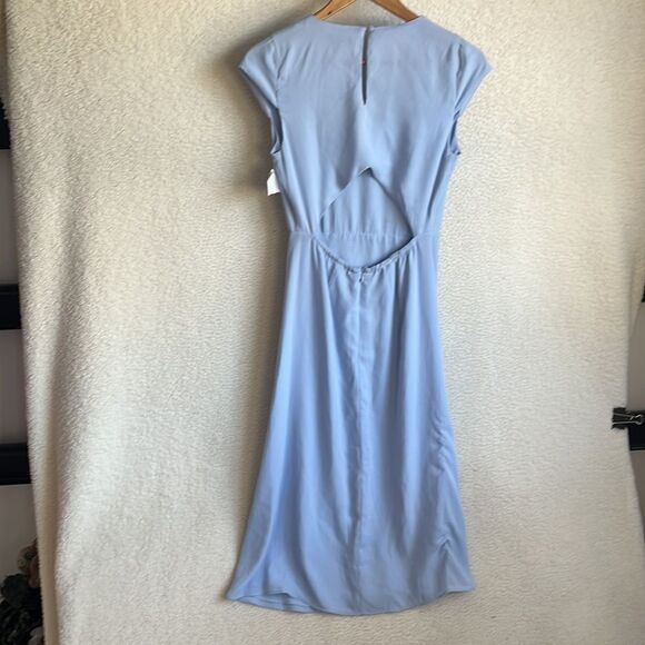 Halogen Dress Womens XS Light Blue Midi‎ V Neck - Picture 11 of 12